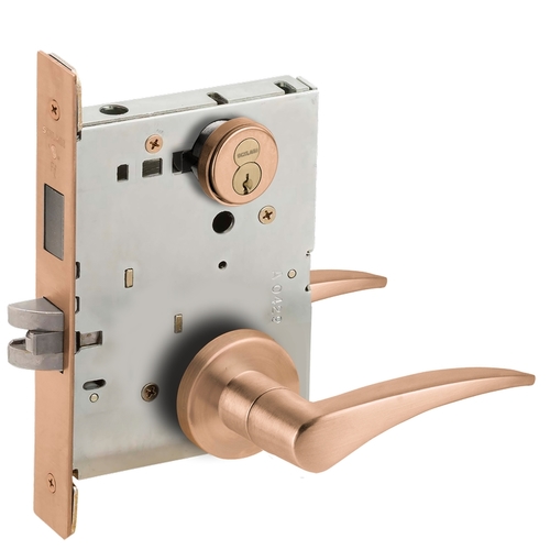 Lock Mortise Lock Satin Bronze Clear Coated