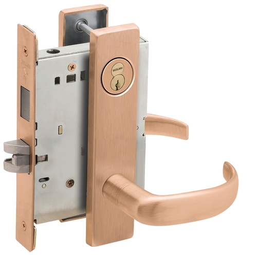 Lock Mortise Lock Satin Bronze Clear Coated