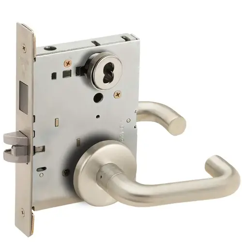 Mortise Lock Satin Nickel Plated Clear Coated