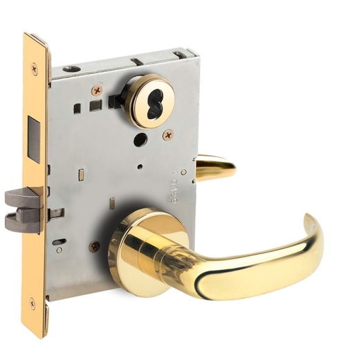 Lock Mortise Lock Bright Brass