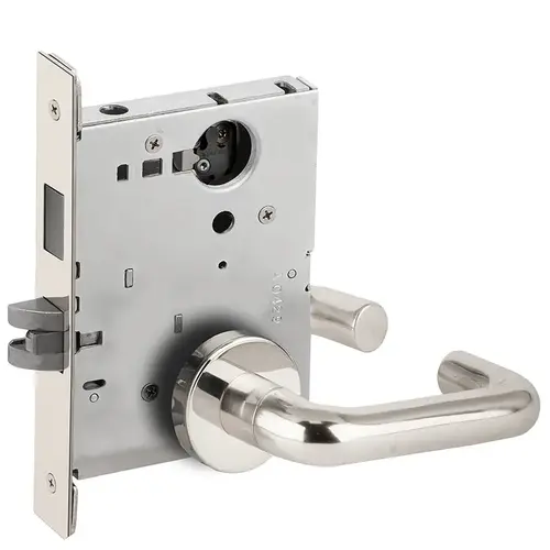 Closet / Storeroom Mortise Lock Less Cylinder with 03 Lever and A Rose Bright Chrome Finish