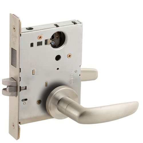 Mortise Lock Satin Nickel Plated Clear Coated