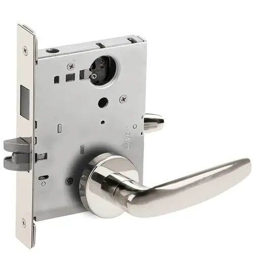 Closet / Storeroom Mortise Lock Less Cylinder with 07 Lever and A Rose Bright Chrome Finish