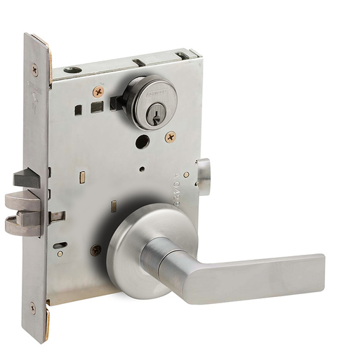 Mortise Lock Satin Chrome Antimicrobial Coated