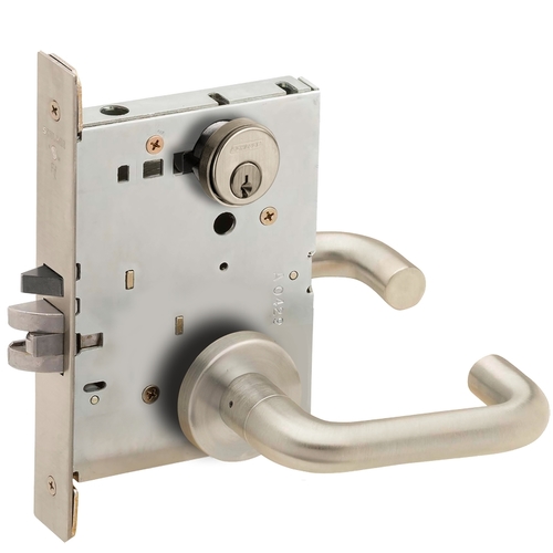 Mortise Lock Satin Nickel Plated Clear Coated