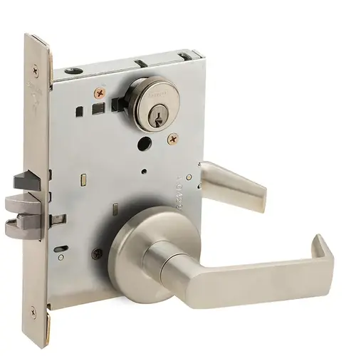 Mortise Lock Satin Nickel Plated Clear Coated