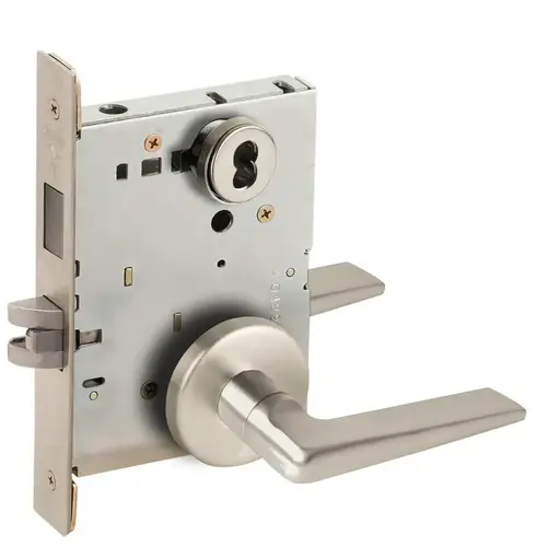 Lock Mortise Lock Satin Nickel Plated Clear Coated