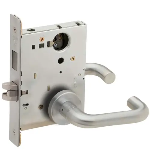 Closet / Storeroom Mortise Lock Less Cylinder with 03 Lever and A Rose Satin Stainless Steel Finish