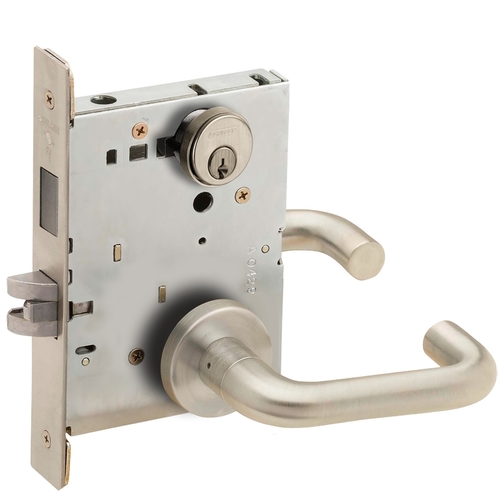 Mortise Lock Satin Nickel Plated Clear Coated