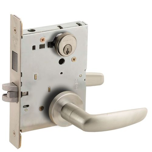 Mortise Lock Satin Nickel Plated Clear Coated