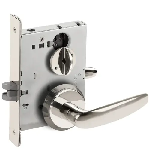 Bed / Bath Privacy Mortise Lock with 07 Lever and C Rose Bright Chrome Finish