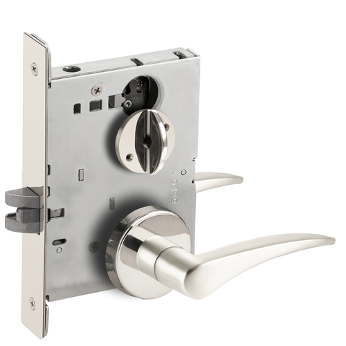 Bed / Bath Privacy Mortise Lock with 12 Lever and C Rose Right Hand Bright Chrome Finish