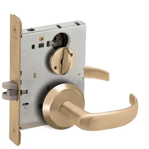 Bed / Bath Privacy Mortise Lock with 17 Lever and C Rose Antique Brass Finish