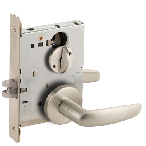 Mortise Lock Satin Nickel Plated Clear Coated