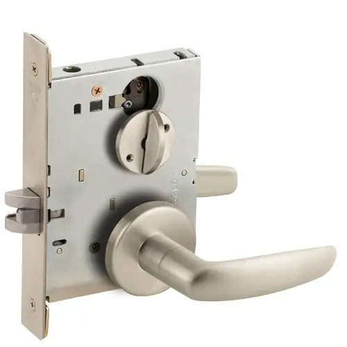 Mortise Lock Satin Nickel Plated Clear Coated