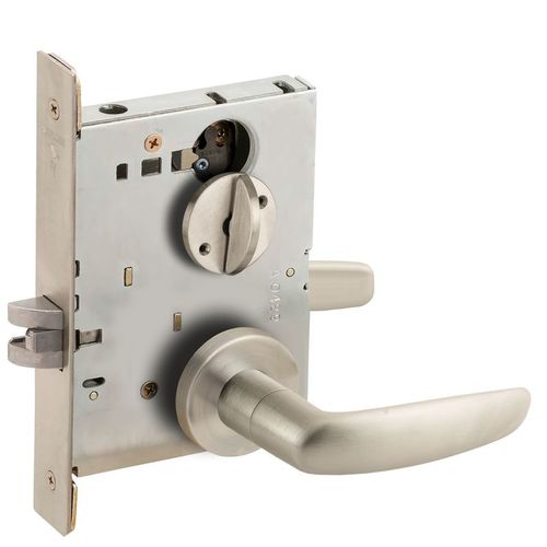 Mortise Lock Satin Nickel Plated Clear Coated