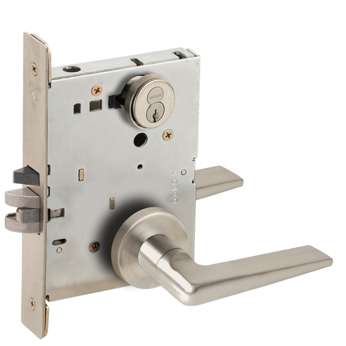 Mortise Lock Satin Nickel Plated Clear Coated