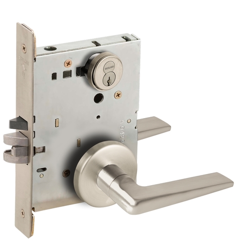 Mortise Lock Satin Nickel Plated Clear Coated