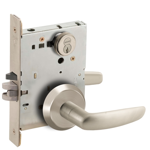 Mortise Lock Satin Nickel Plated Clear Coated