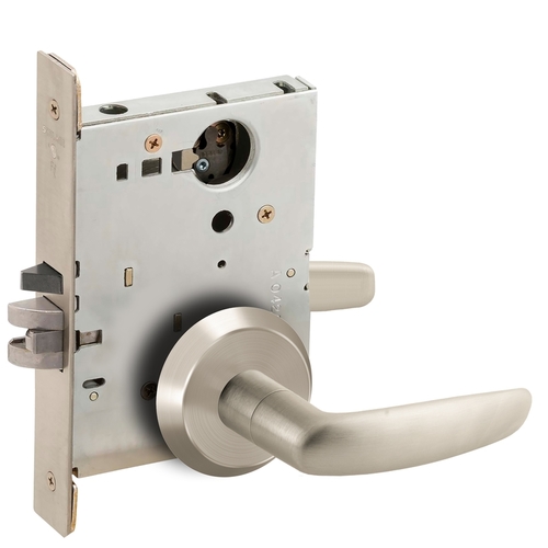 Mortise Lock Satin Nickel Plated Clear Coated