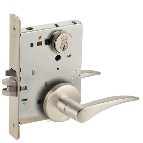 Mortise Lock Satin Nickel Plated Clear Coated