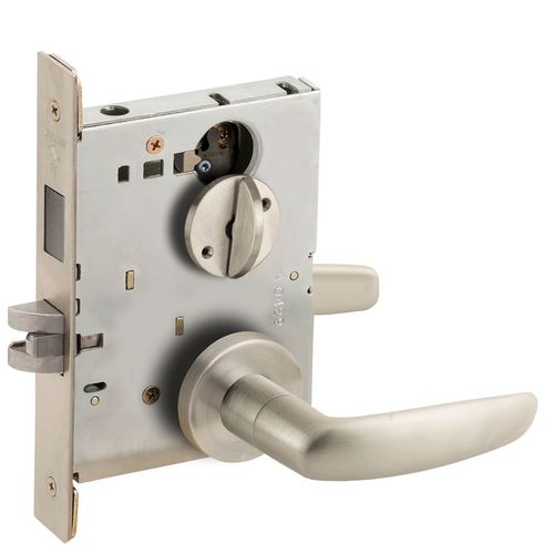 Mortise Lock Satin Nickel Plated Clear Coated