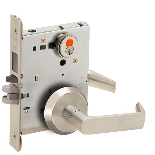 Mortise Lock Satin Nickel Plated Clear Coated