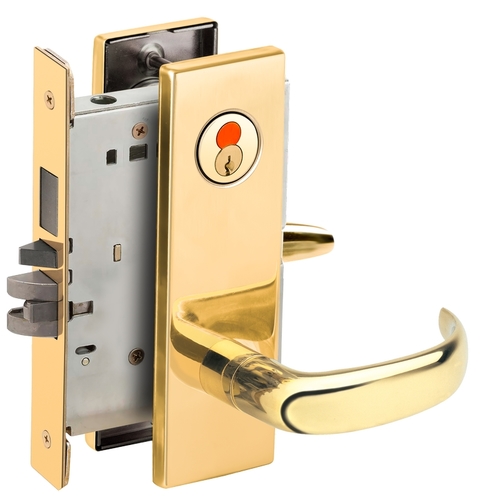 Mortise Lock Bright Brass