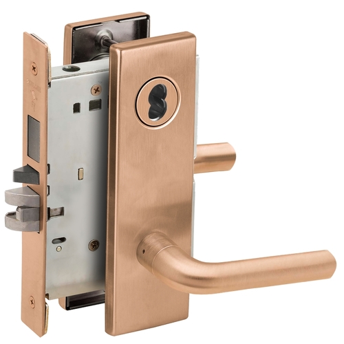 Mortise Lock Satin Bronze Clear Coated