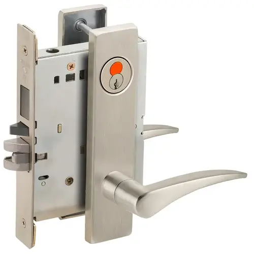 Mortise Lock Satin Nickel Plated Clear Coated