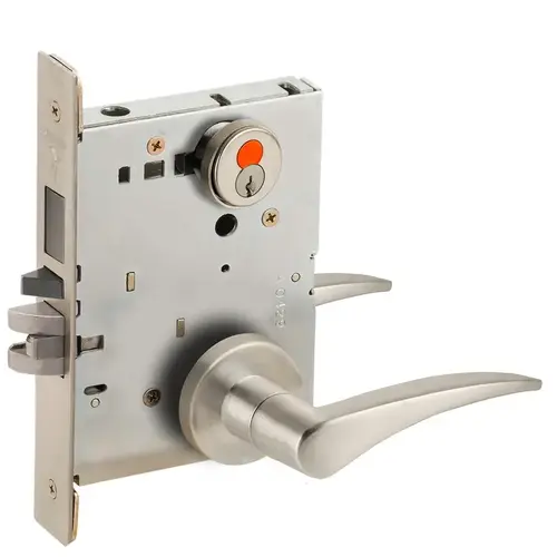 Mortise Lock Satin Nickel Plated Clear Coated