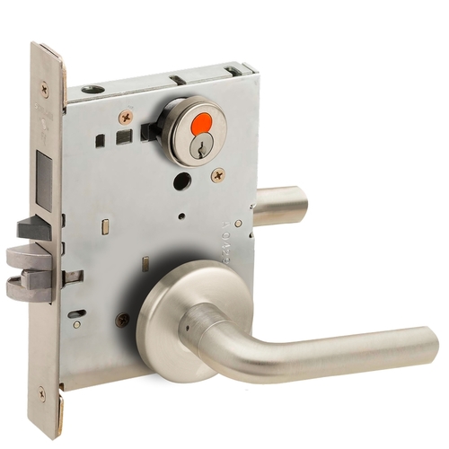 Mortise Lock Satin Nickel Plated Clear Coated