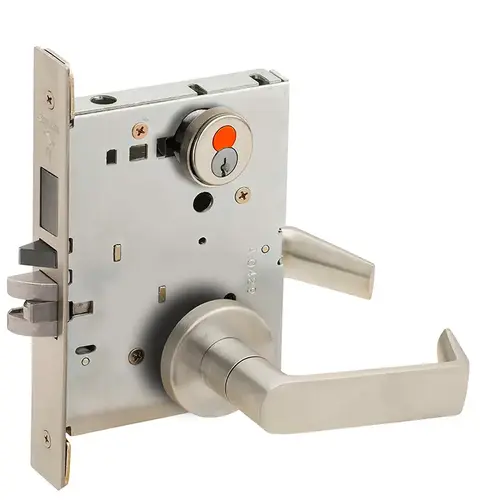 Mortise Lock Satin Nickel Plated Clear Coated