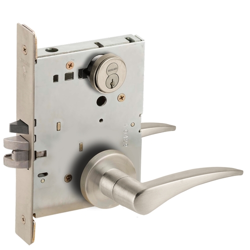 Mortise Lock Satin Nickel Plated Clear Coated