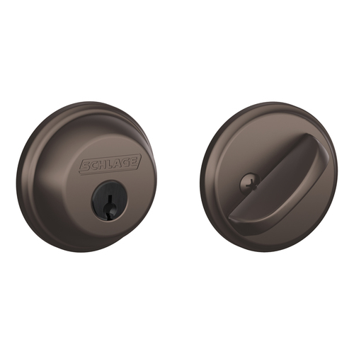 Schlage Residential B60 613 12-287 KA4 Grade 1 Single Cylinder Deadbolt, Conventional Cylinder, Triple Option Latch, Round Corner Strike with Reinforcer, Keyed Alike, Dark Oxidized Satin Bronze Oil Rubbed Dark Oxidized Satin Bronze Oil Rubbed