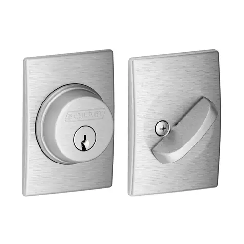 Grade 1 Single Cylinder Deadbolt, Greenwich Trim, Conventional Cylinder, Dual Option Latch, Round Corner Strike with Reinforcer, Keyed Alike, Satin Chrome Satin Chrome