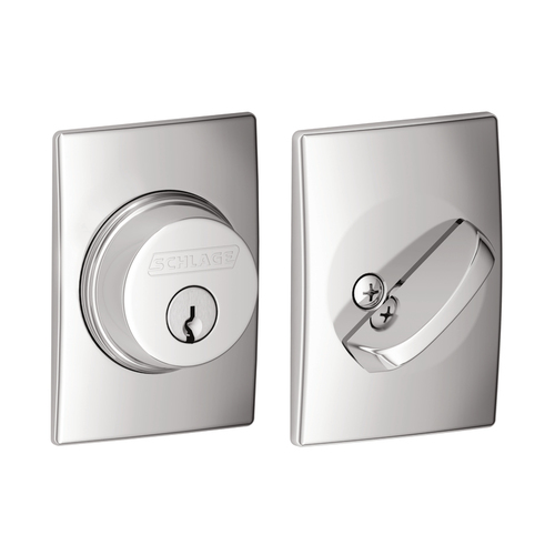 Grade 1 Single Cylinder Deadbolt, Greenwich Trim, Conventional Cylinder, Triple Option Latch, Round Corner Strike with Reinforcer, Keyed Alike, Bright Chrome Bright Chrome