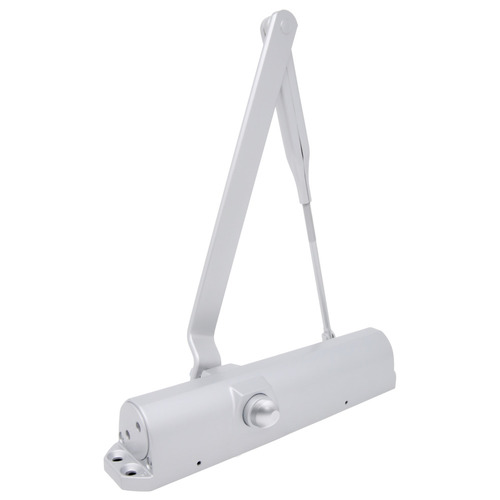 Grade 1 Surface Door Closer, Adjustable Size 1-6, Less Arm, Slim Plastic Cover, Primed for Painting, Non-handed Primed for Painting