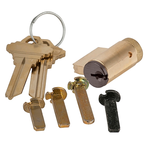 Key-in-Lever Cylinder, 6-pin, S124 Keyway, Keyed Different, 2 Keys, Aged Bronze Finish, Non-handed Aged Bronze