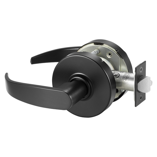 Grade 1 Passage Cylindrical Lock, P Lever, Non-Keyed, Black Suede Powder Coat Finish, Not Handed Black Suede Powder Coat