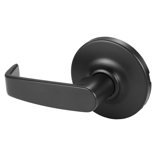 Grade 1 Double Lever Pull Cylindrical Lock, L Lever, Non-Keyed, Black Suede Powder Coat Finish, Not Handed Black Suede Powder Coat