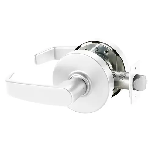 Grade 1 Passage Cylindrical Lock, L Lever, Non-Keyed, White Suede Powder Coat Finish, Not Handed White Suede Powder Coat