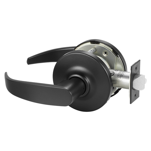 Grade 1 Passage Cylindrical Lock, P Lever, Non-Keyed, Black Suede Powder Coat Finish, Not Handed Black Suede Powder Coat