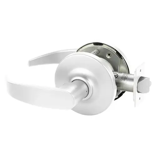 Grade 1 Exit Cylindrical Lock, P Lever, Non-Keyed, White Suede Powder Coat Finish, Not Handed White Suede Powder Coat