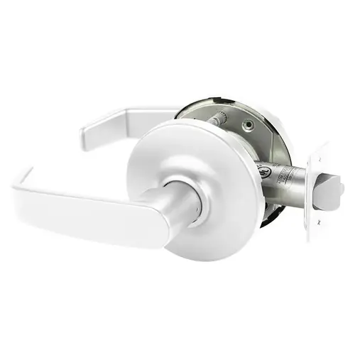 Grade 1 Passage Cylindrical Lock, L Lever, Non-Keyed, White Suede Powder Coat Finish, Not Handed White Suede Powder Coat