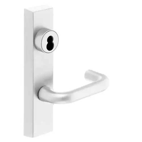 Grade 1 Exit Device Trim, Storeroom Function, Freewheeling Trim, Key Unlocks Trim, Trim Retracts Latch, Trim Relocks when Key is Removed, For Rim (8800) and NB8700 Series Devices, Sargent LFIC Less Core, J Lever, LHR, White Suede Powder Coat White Suede Powder Coat