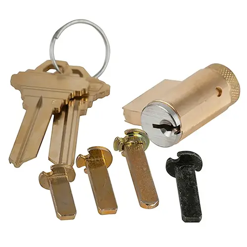 Key-in-Lever Cylinder, 6-pin, S345 Keyway, Keyed Different, 2 Keys, Satin Chrome Finish, Non-handed Satin Chrome