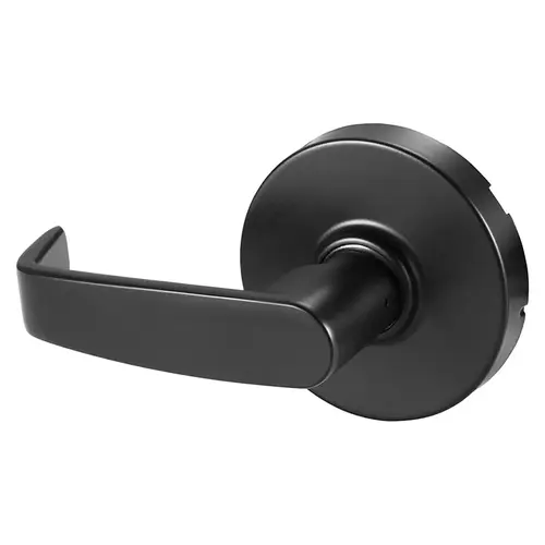 Grade 1 Double Lever Pull Cylindrical Lock, L Lever, Non-Keyed, Black Suede Powder Coat Finish, Not Handed Black Suede Powder Coat