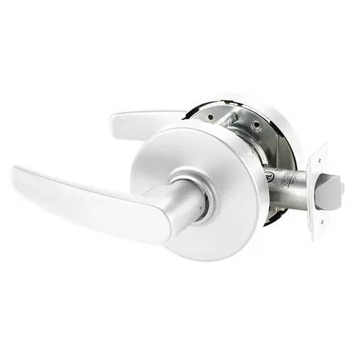 Grade 1 Exit Cylindrical Lock, B Lever, Non-Keyed, White Suede Powder Coat Finish, Not Handed White Suede Powder Coat