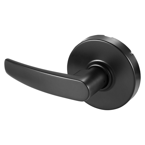 Grade 1 Single Lever Pull Cylindrical Lock, B Lever, Non-Keyed, Black Suede Powder Coat Finish, Not Handed Black Suede Powder Coat